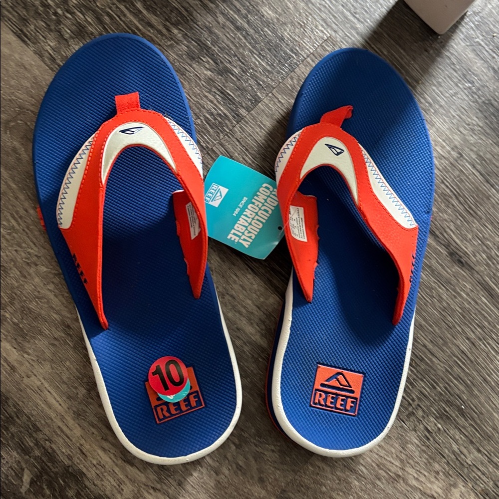 Reef Vibrant Blue and Red Sandals